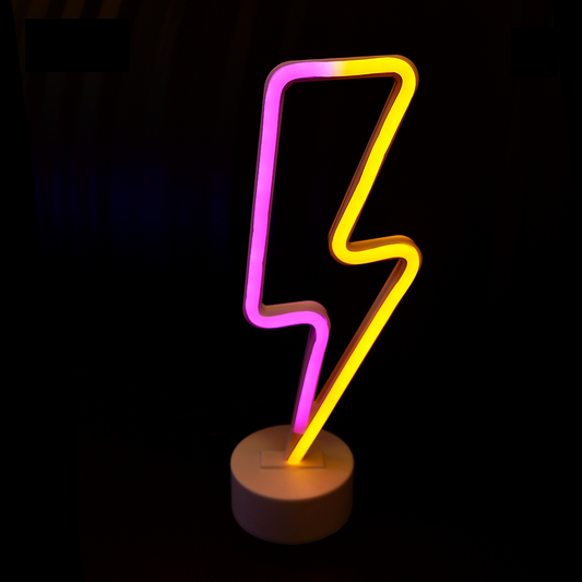 Free Standing Neon Light Unique Lightning Bolt Design