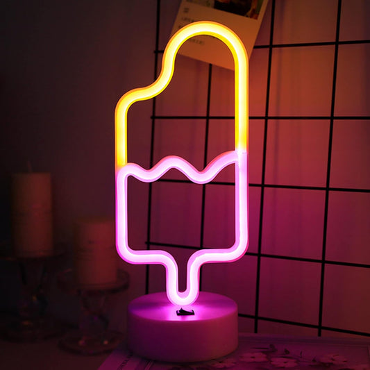 Free Standing Neon Light Ice Cream