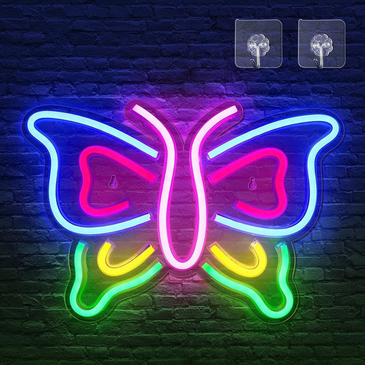 Colorful Butterfly Neon Light for Bedroom, Bar, Wedding, Birthday, Gifts, Party, Home