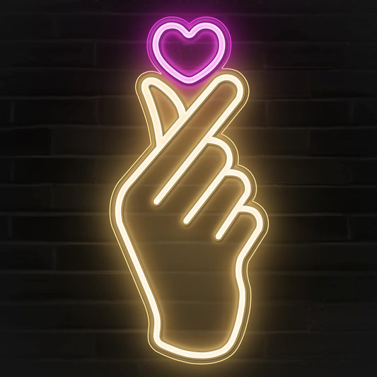 Korean Hand Heart Symbol Love lights for Wall, Bedroom, Game Room Decor