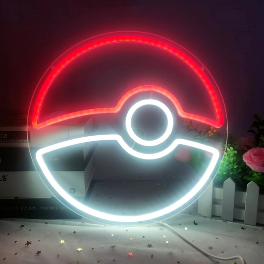 LED Pokemon Poke Ball Neon Sign