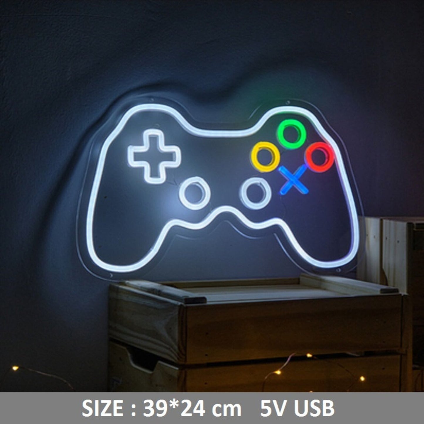 LED Game Console Neon Sign with Acrylic Plate Neon Decor Game Controller Neon light Home Bedroom Boy Game Lover Wall Decor