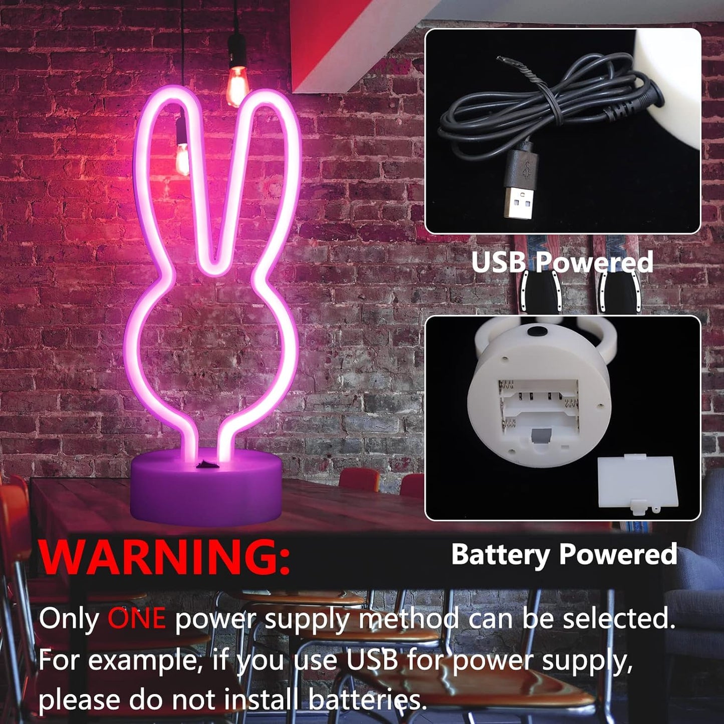 Free Standing Rabbit Neon Light