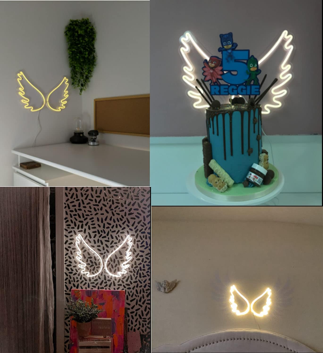 Angel Wings LED Neon Sign for Bedroom Aesthetic Light, Wall Decoration, Night Light for Home Bedroom Bar Store Club