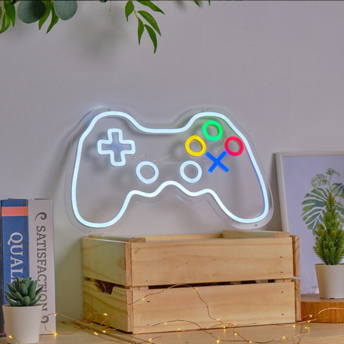 LED Game Console Neon Sign with Acrylic Plate Neon Decor Game Controller Neon light Home Bedroom Boy Game Lover Wall Decor