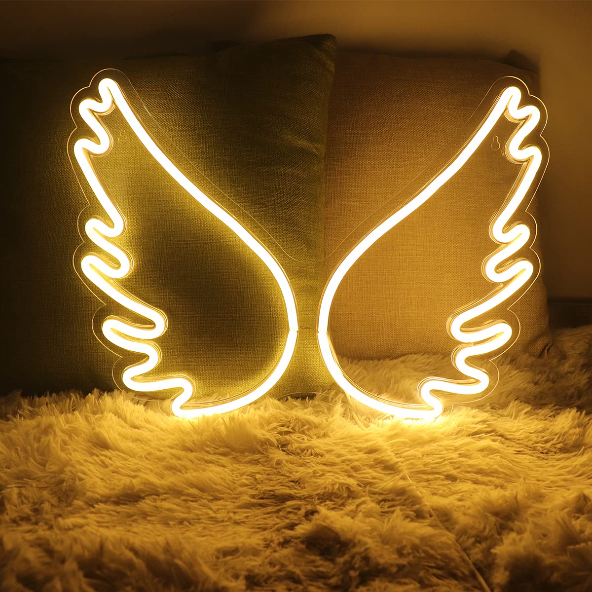 Angel Wings LED Neon Sign for Bedroom Aesthetic Light, Wall Decoration, Night Light for Home Bedroom Bar Store Club