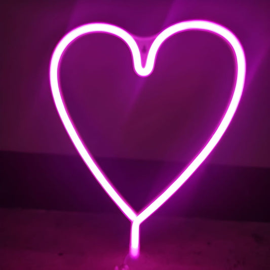 Pink Neon Night Light Heart Shaped Neon Light