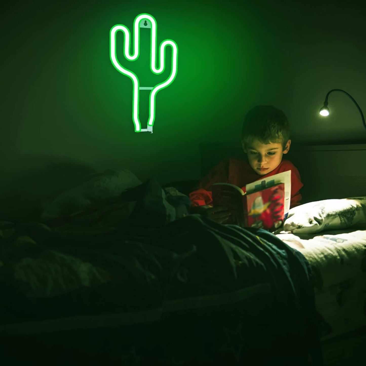 Green Cactus LED Neon Night Light