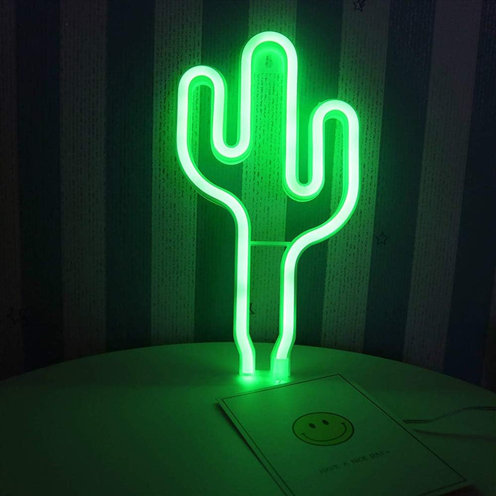 Green Cactus LED Neon Night Light