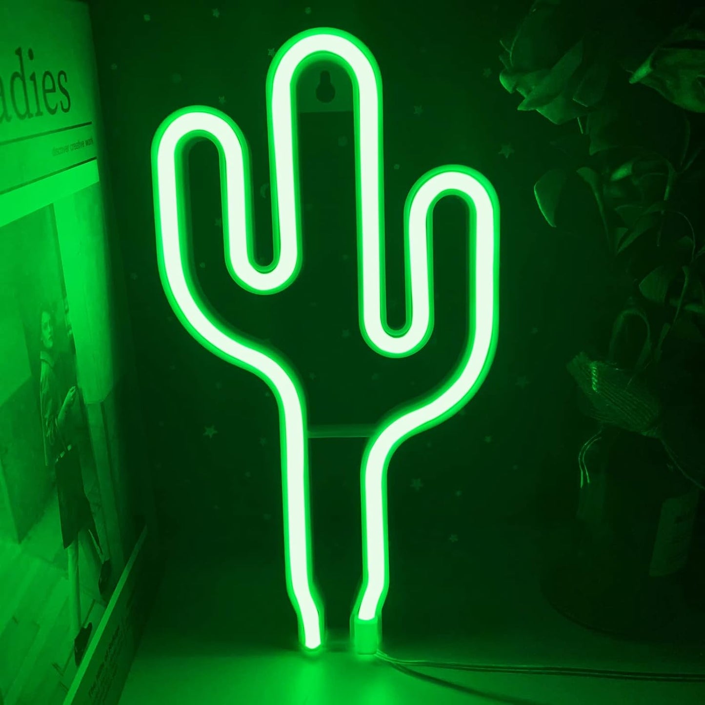 Green Cactus LED Neon Night Light