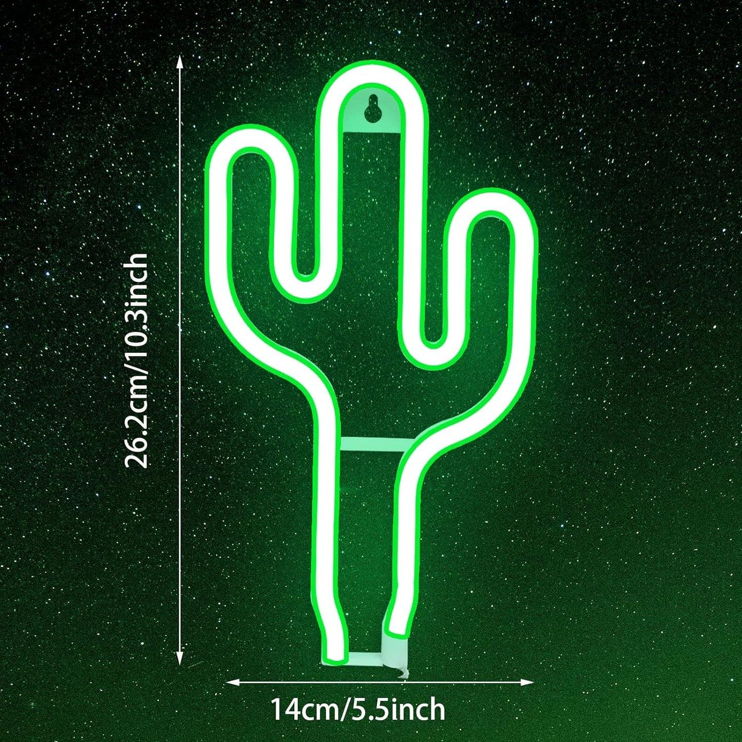 Green Cactus LED Neon Night Light