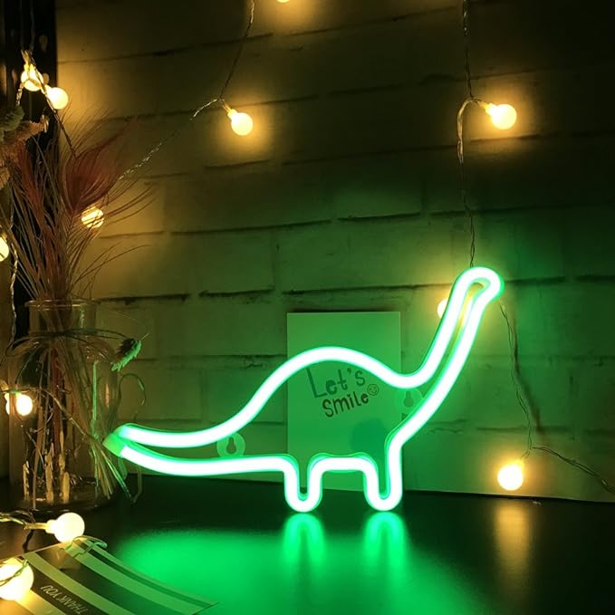 Green Dinosaur LED Neon Night Light