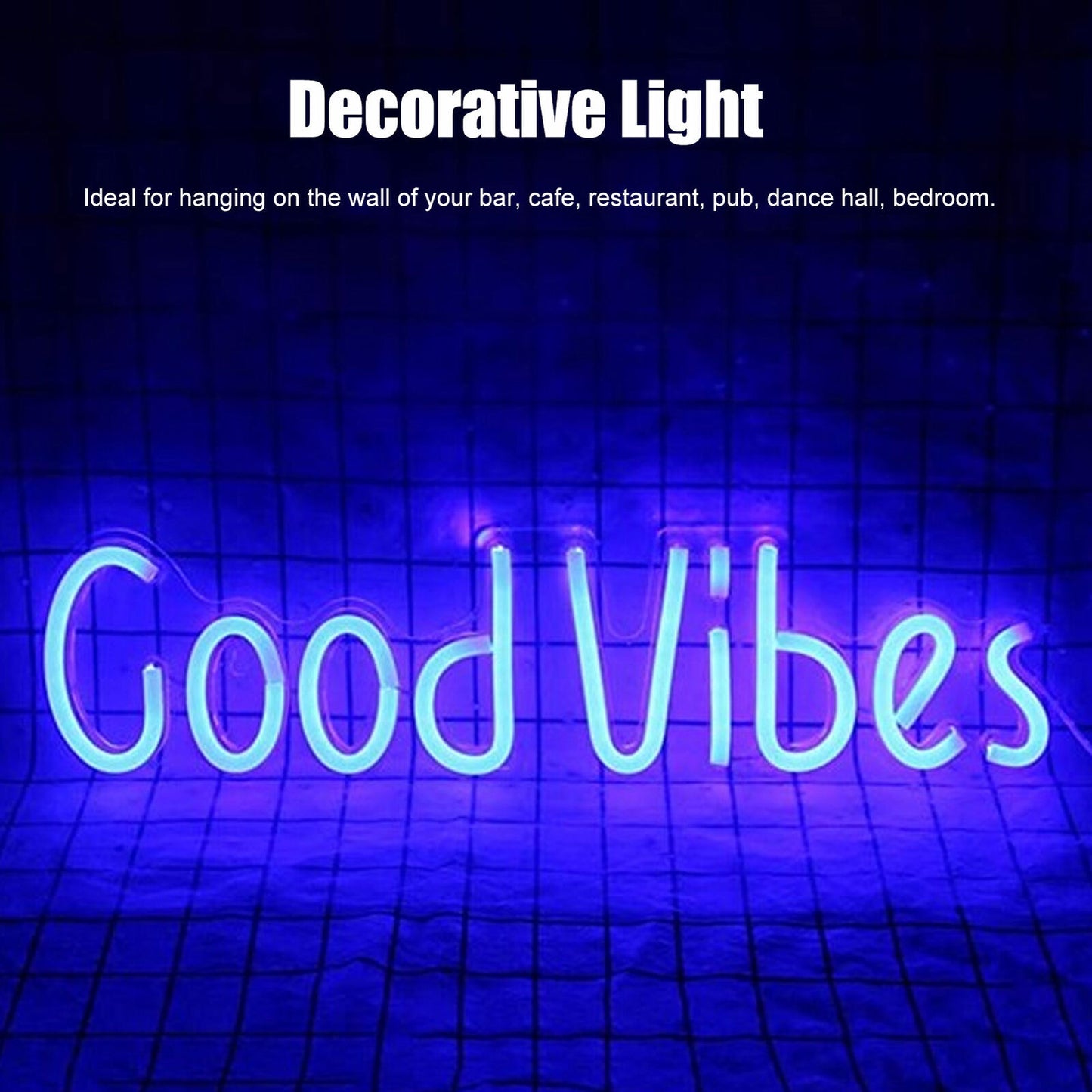 Good Vibes Neon Sign LED Light Home Decor or Party