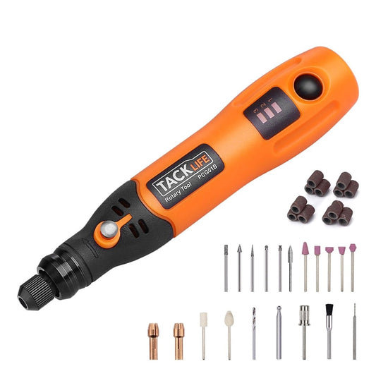 TACKLIFE 3.7V Li-on Cordless Rotary Tool with 31 Pieces Rotary Accessories